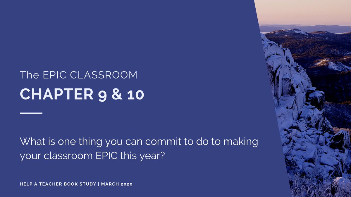 HelpATeacher's tweet photo. What is one thing you can commit to do to making
your classroom EPIC this year when you return or next year? #HATBookStudy #EPICClassroom @TrevorMuir #TeachingFromHome https://t.co/cuRtXrV7MN