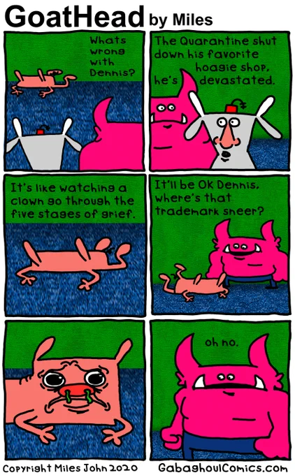 GoatHead Episode 72: Good Grief 
GoatHead stickers on sale now at https://t.co/0TnPwmv64J
#GoatHead #Webcomic #Webcomics 