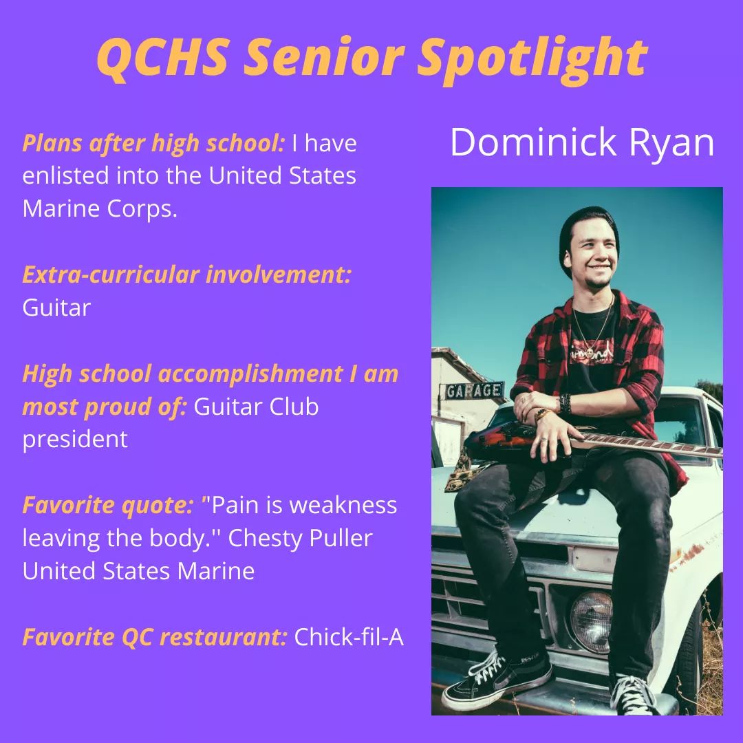 qcusd's tweet photo. SENIOR SPOTLIGHT: We would like to introduce you to the #QueenCreekHigh School #Classof2020. Congratulations, Dominick Ryan!! #QCLeads #2020strong @USMC @QCBulldogs @QCHS_CCC https://t.co/d38yHtsKiC
