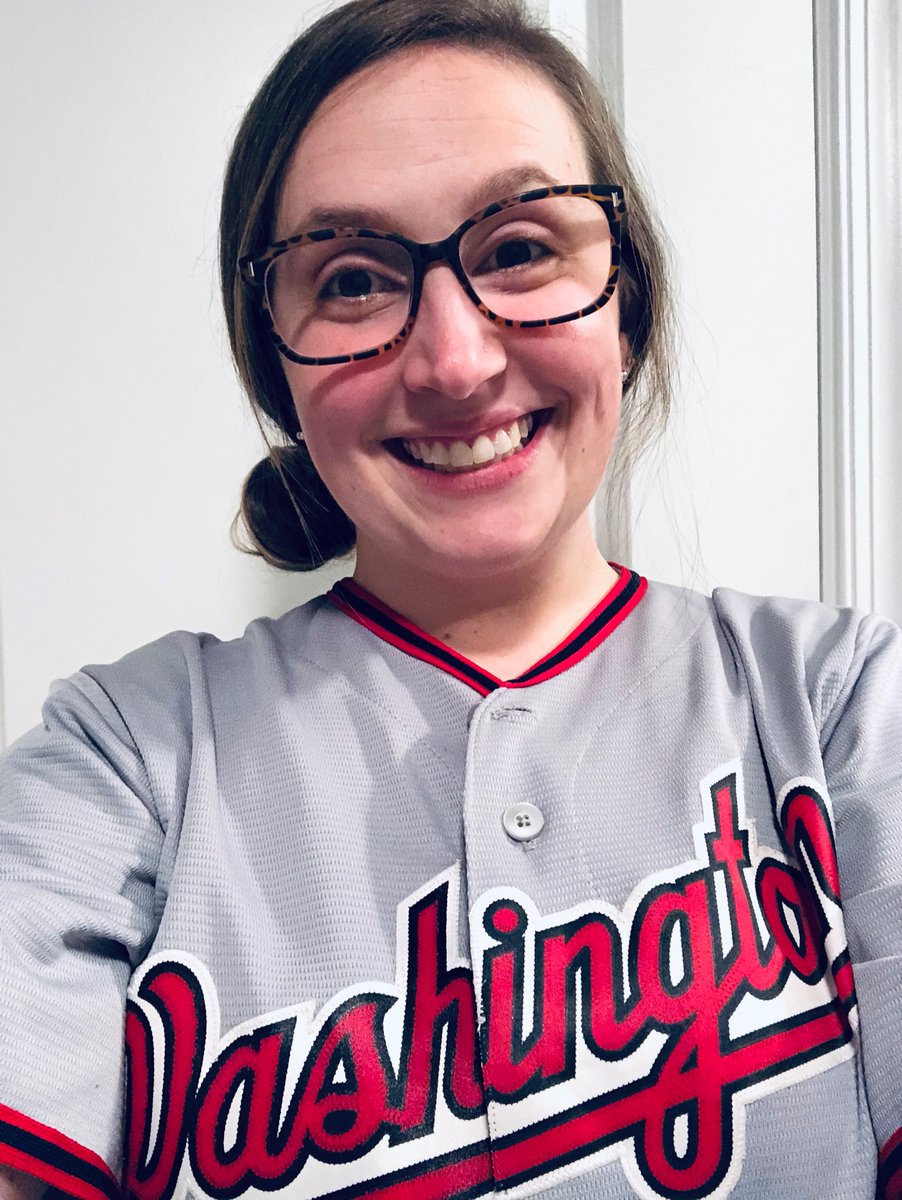 CoachJordanDMS's tweet photo. Team Day & Thankful Tuesday: Representing the 2019 World Series Champs! 🏆 🦈 Thankful for my work team and my “home” team, and that we’re all safe and healthy while staying home! @DMSNNPS #DozierPE #DMSVirtualSpiritWeek #NNPSProud #GoNats https://t.co/TB03qcuJaW