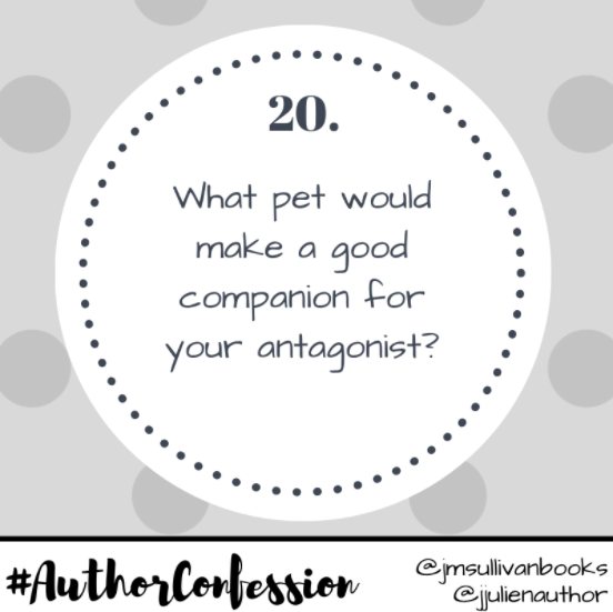 jmsullivanbooks's tweet photo. #AuthorConfession Day 20: What pet would make a good companion for your antagonist? https://t.co/hKj8p4cnrc