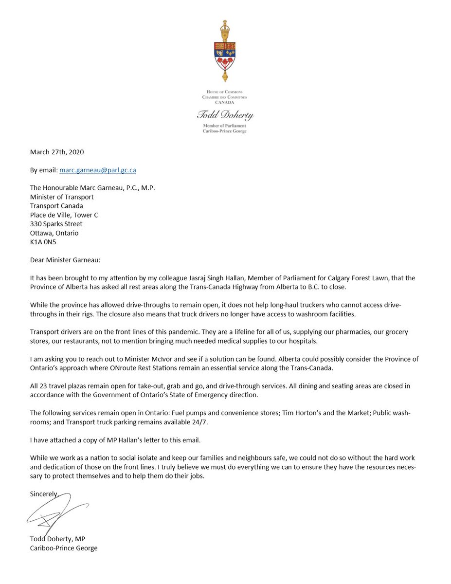 ToddDohertyMP's tweet photo. We cont to press @MarcGarneau regarding #COVID19 impacts on the transportation industry. From airports to airlines, their employees &amp; passengers, to shippers &amp; trucking - to the longshoremen working foreign ships - we’re fighting for for you!
@NACC_CNLA @IATA @BCTruckingAssoc https://t.co/SAulvjZs9Y