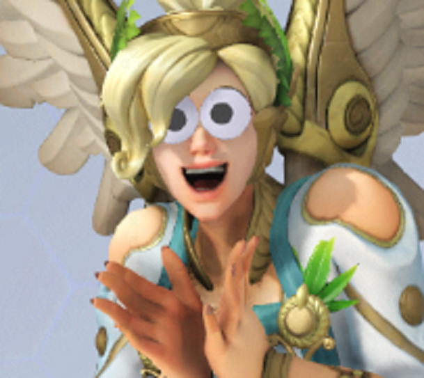 RevertMercySays's tweet photo. When you find googly-eyes Mercy hilarious before realizing again that she still needs buffs. 💔
#overwatch #reworkMercy #buffMercy https://t.co/ttP60sdNBj