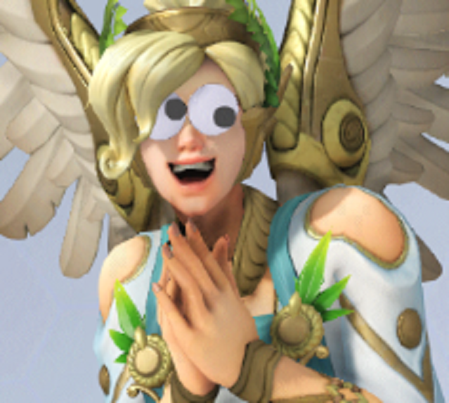 RevertMercySays's tweet photo. When you find googly-eyes Mercy hilarious before realizing again that she still needs buffs. 💔
#overwatch #reworkMercy #buffMercy https://t.co/ttP60sdNBj