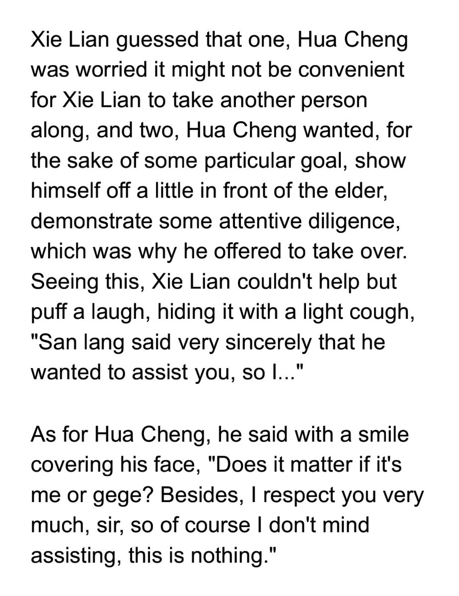 this seems like hua cheng wants to get the blessings from guoshi so he can be with xie lian lmao