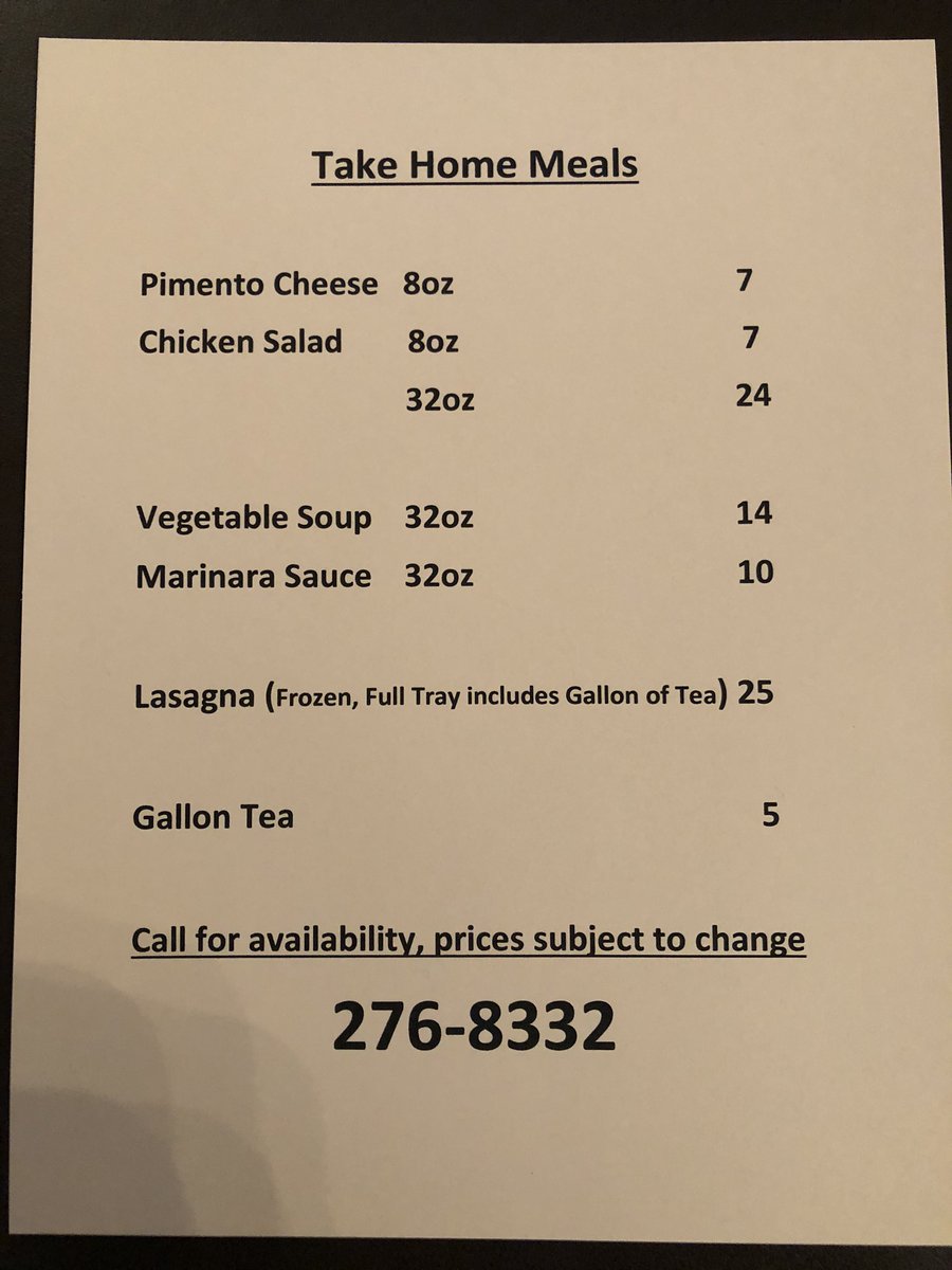 GrilleonMain's tweet photo. Take Home Meals Menu! Give us a call 803-276-8332.  https://t.co/RQoZKa4aHc https://t.co/1Dr6hJefPZ