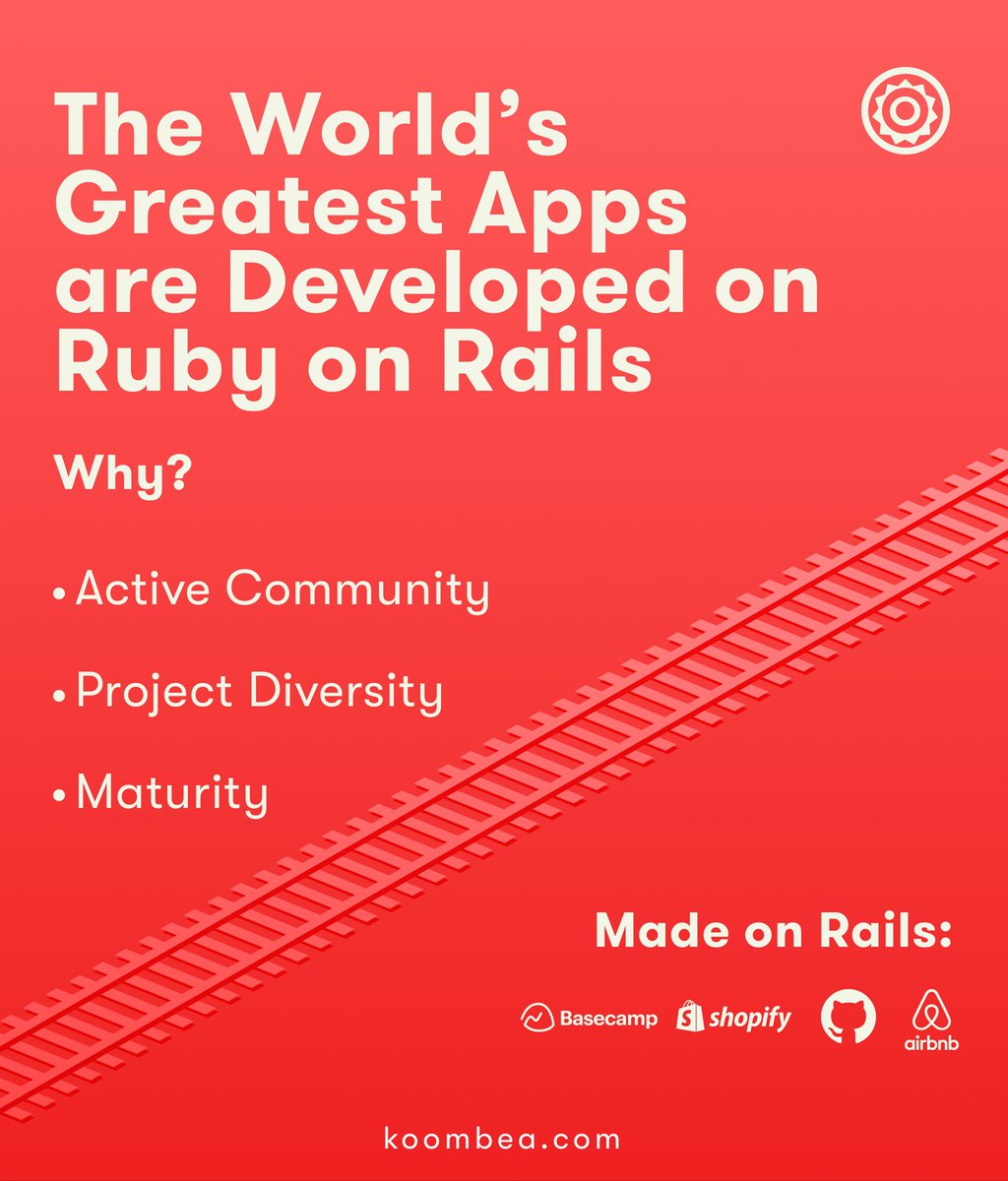 koombea's tweet photo. At Koombea we believe that the Ruby on Rails (RoR) framework is one of the best alternatives these days to build great apps. Learn why with this graphic. 👆
Find more Ruby on Rails facts here: https://t.co/HUteDxllTK
#RoR #RubyOnRails #GreatApps #AppIdea https://t.co/w9eFfnAt4C