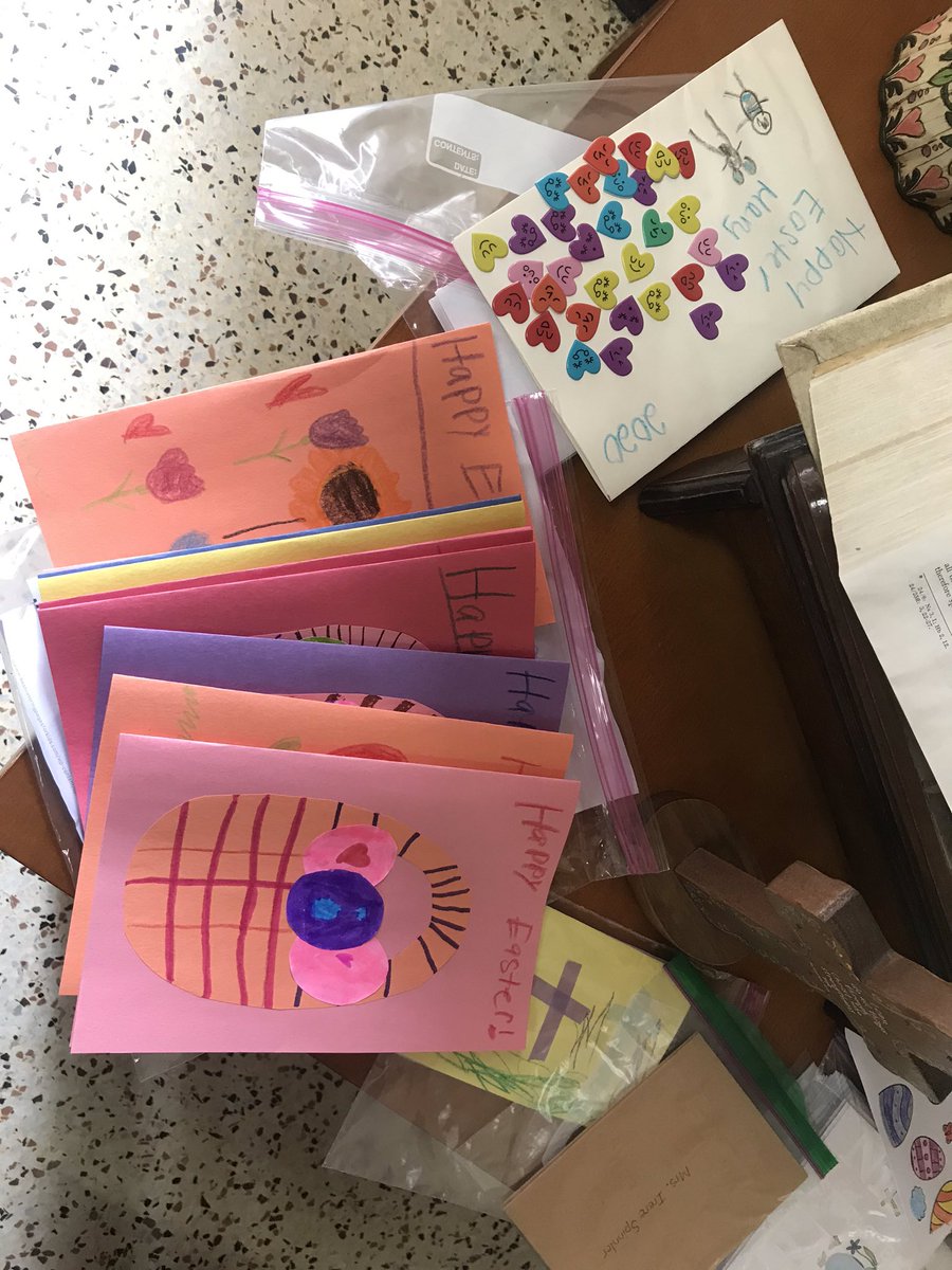 SMSSchool3510's tweet photo. Look at how many smiles you will be sharing with these beautiful handmade Easter Cards for our homebound parishioners! Thanks friends! #smsfriends #behumble #besimple #bringjoytoothers @EvangelistALB @RCDASupt @CatholicEdNYS @RCDASchools @AlbanyDiocese @SienaCollege https://t.co/XHrPFDY6LB