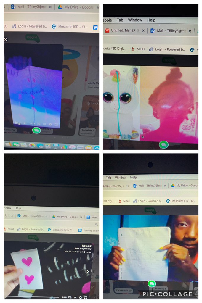 Rockinroom52's tweet photo. I am enjoying seeing my students be creative. Flipgrid assignments to draw symmetry and learn different quadrilaterals #mesq4th #flipgrid #engage2learn #gallowaygoesglobal #gallowaygreatness #4thmath #iteachmath https://t.co/qVQORAd36n