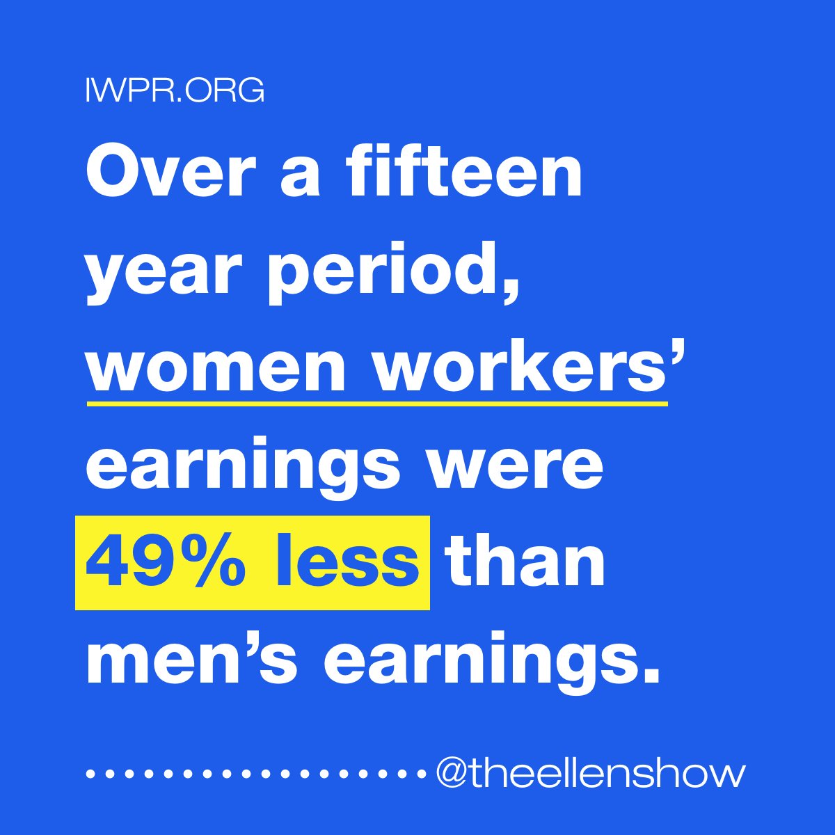 TheEllenShow's tweet photo. Today is #EqualPayDay. Can you imagine how you would feel if any of these facts applied to you? https://t.co/AwR1Ch0pf2