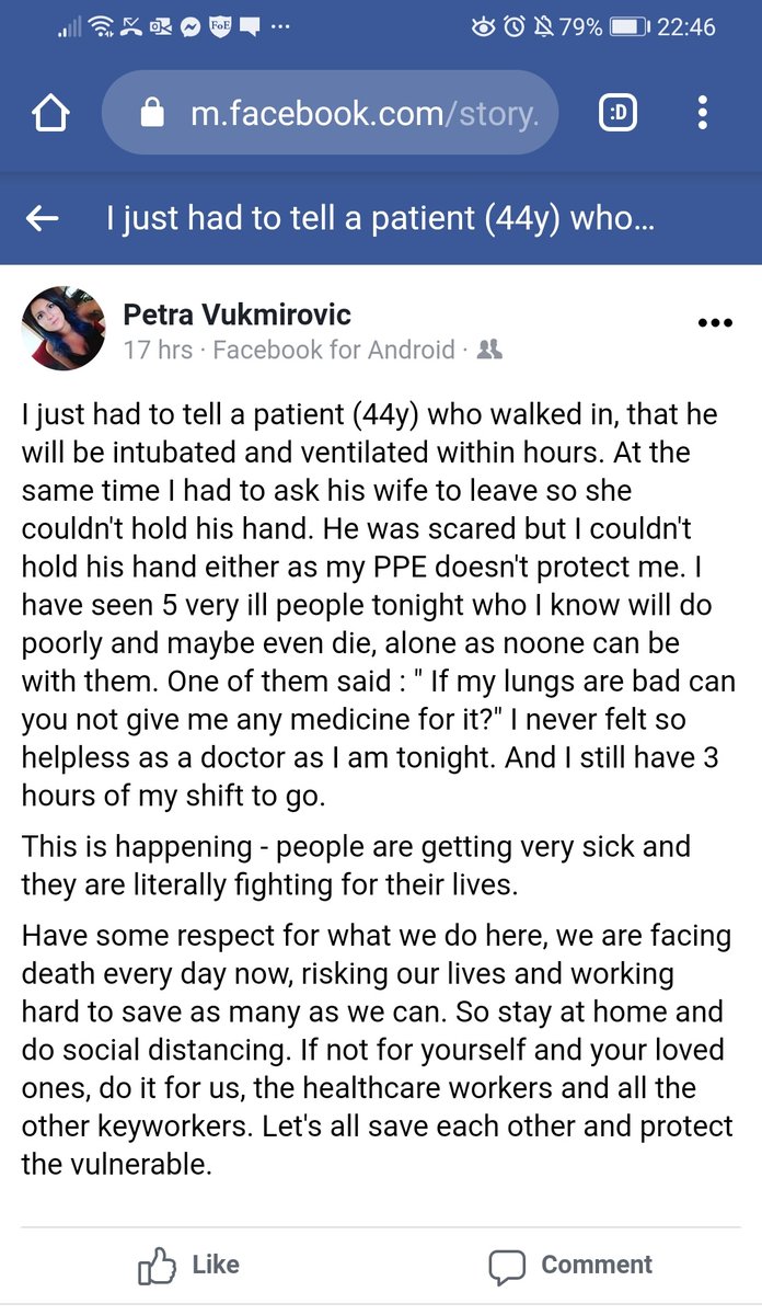 LeahGorman18's tweet photo. This is the reality @piersmorgan... 😢 A post written by one of our amazing Doctors. Thank you for fighting for our doctors and nurses 🙏 and putting your voice out there #stayathome #PPEshortage #FrontLineHeroes https://t.co/z1R2LtDWNb