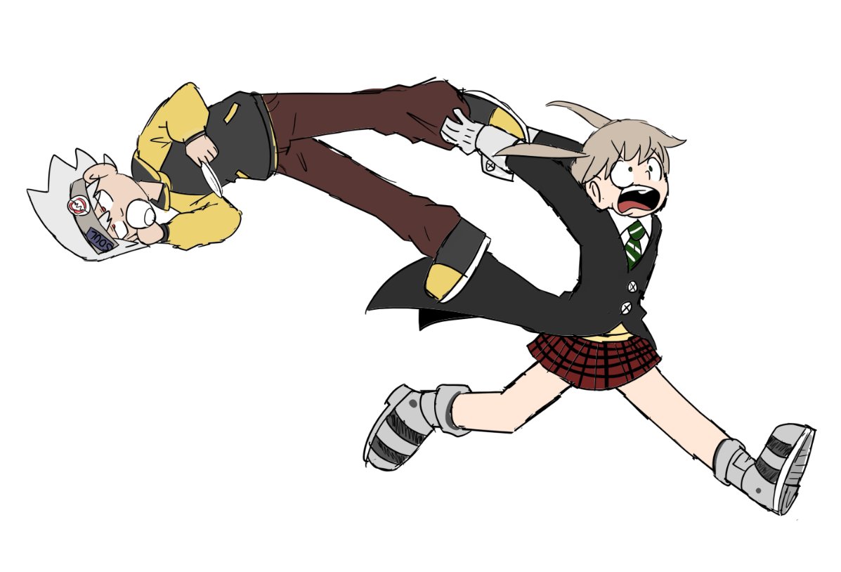 soul eater au where soul cant transform into a scythe so maka just beats the shit out of people with a regular ass dude 