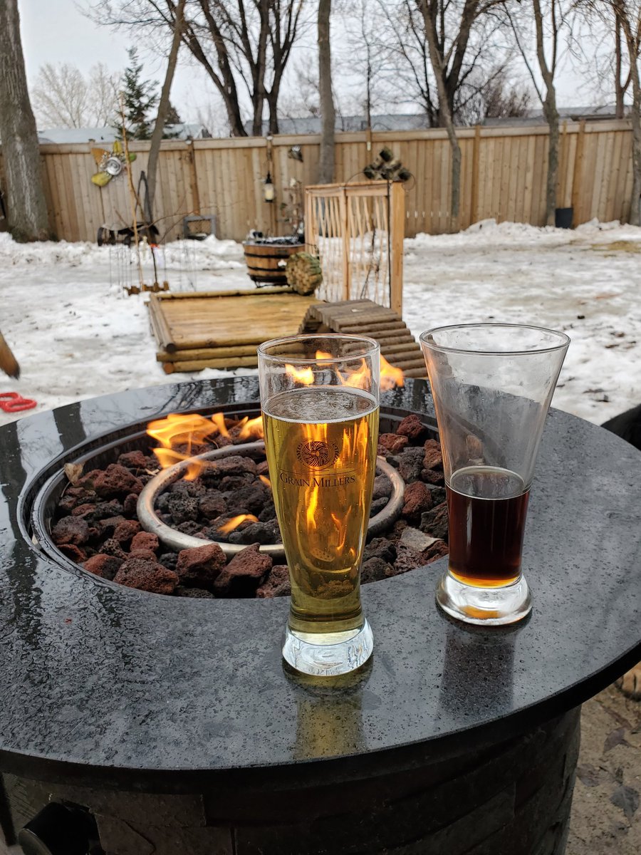 sshiels's tweet photo. #staycation pic for today... last day of March and first #firedrinks of the year. Backyard was getting to where we could see some grass...now snowfall warning for here... #wtf oh well, still get my beers with the gorgeous @ShielsJenn https://t.co/HJof8uQBnJ