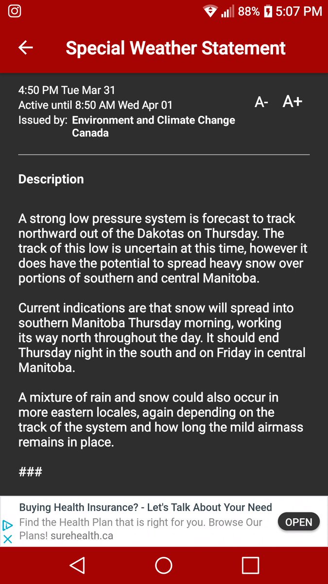 ward_mcpherson's tweet photo. Attention all Wpg&mb peeps. Potential for 25cms of snow. Gideeup. #wpgweather #mbstorm https://t.co/omKugCSNAA