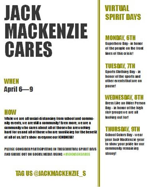 raegynfulmek's tweet photo. Jack MacKenzie cares! We will be having virtual spirit days next week! This is how I know I am at the right school🤩
@JackMacKenzie_S https://t.co/TAmETytF1K