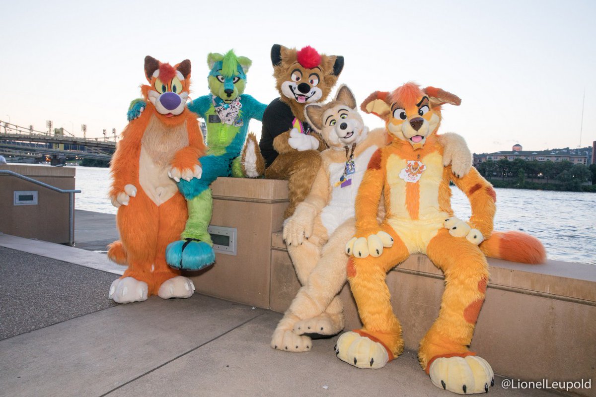SawyerRabbit24's tweet photo. @o6uIPI Here is a photo of you and 4 other Dingos who I believe are Dojo Dingo, @w0nderdawg, @Sunny_Dingo, and @DibsDingo. And I can definitely guess that this photo was taken at Anthrocon back in 2017...i think?  #Anthrocon2017 https://t.co/WLxvg5NSyX