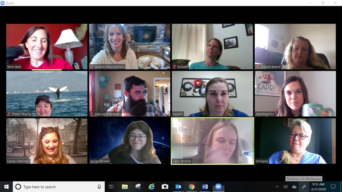 BarbieMooneyham's tweet photo. Team meetings today (7th grade). No virus can stop us--- Reed Academy peeps always take care of each other and bring out the best in one another. Not pictured...all the other peeps. #studybuddyday @ReedAcademy1 @Sara_Strohm #SPSatHome https://t.co/B5dTkQoHWr