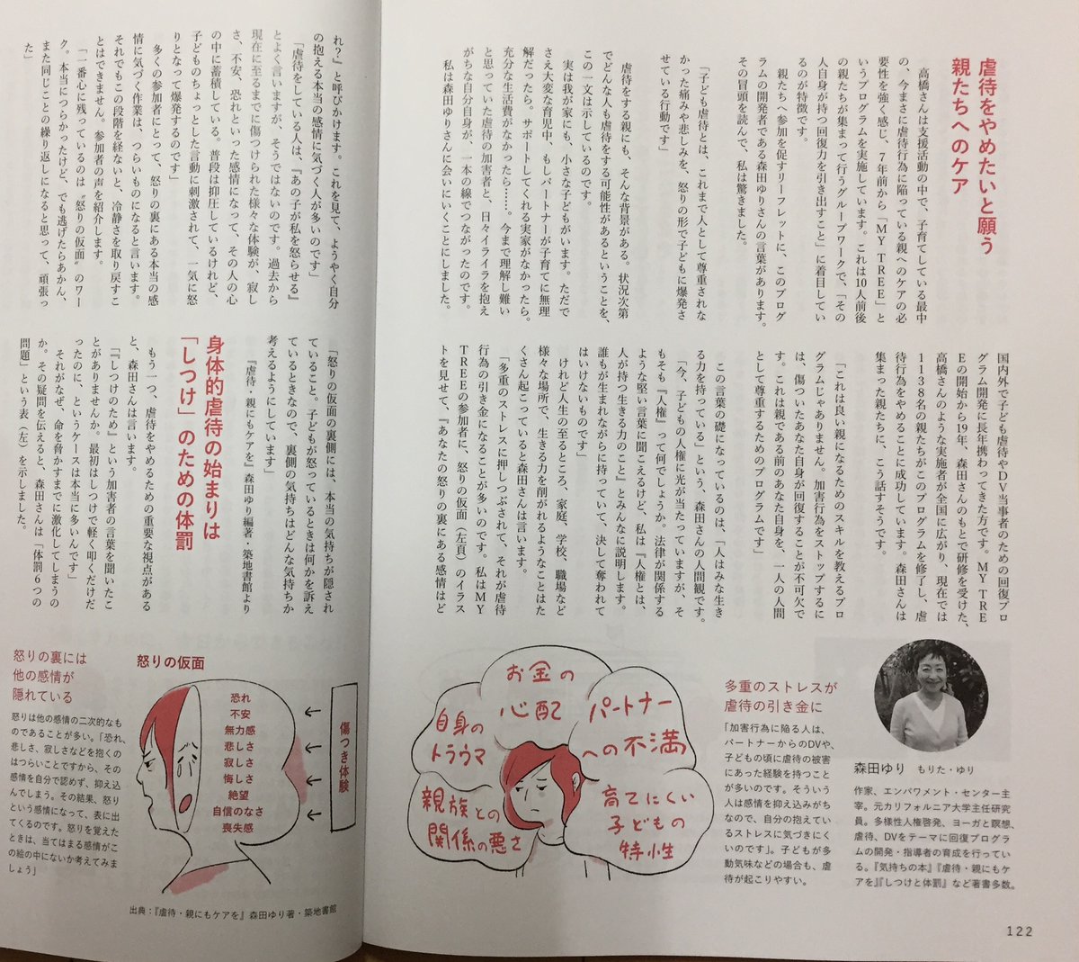 森田ゆり 暮らしの手帳 ５月号に８ページの意欲的な特集 子どもの虐待を かわいそう で終わらせない My Treeプログラムの実践をしている高橋亜美さんたちゆずりはの紹介も 体罰の６つの問題性 怒りの仮面 などmy Treeのツールも掲載