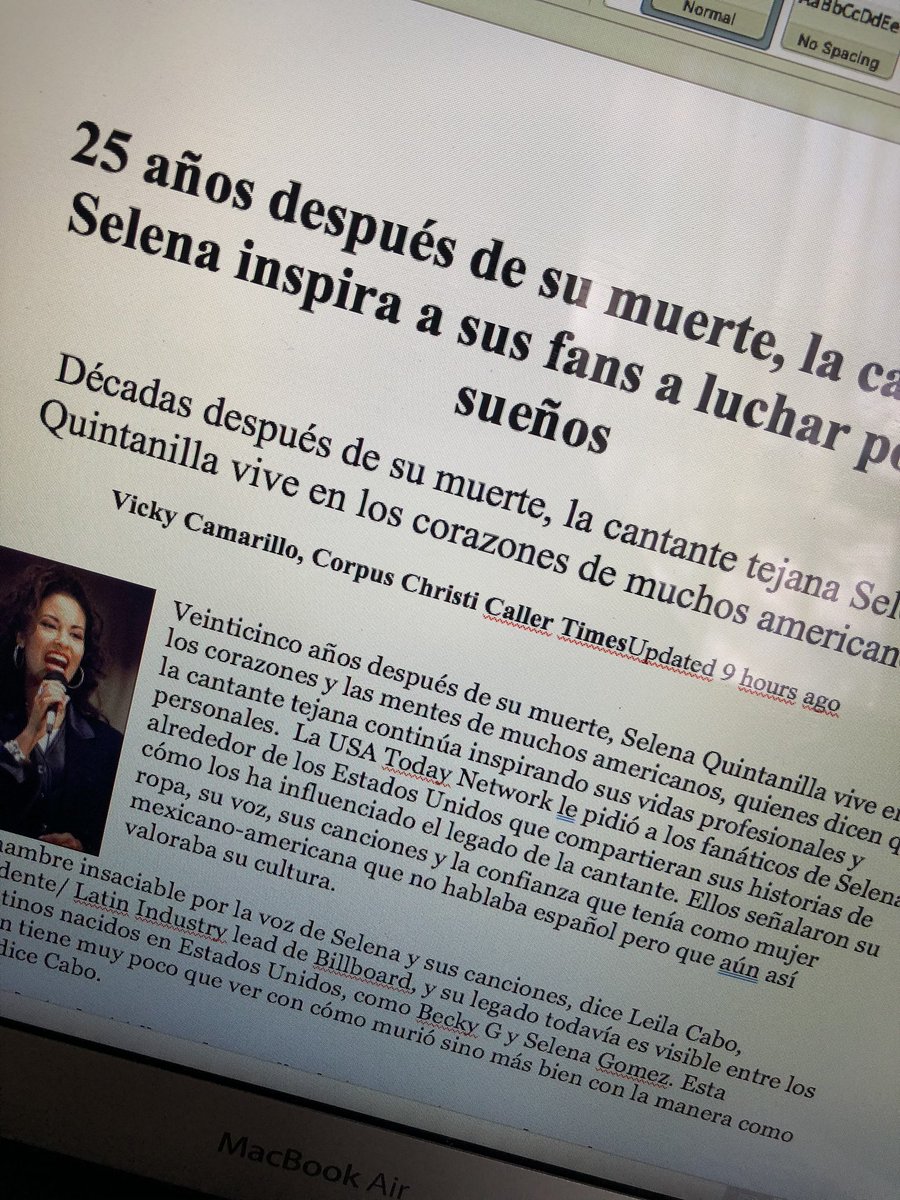 ruby_rsanchez20's tweet photo. Today we virtually celebrated the life of Selena 25 years after her tragic death. We read about how she has still influenced us as Latino Americans today. Students shared how she has influenced us all. #Selena25 #rannfamily @DISDRann https://t.co/H4MCmuyhL8