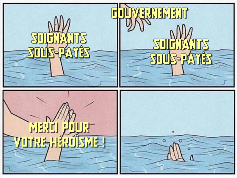 MrPropagande's tweet photo. Le gouvernement et les soignants sous-payés. https://t.co/sxrfQjyVrR