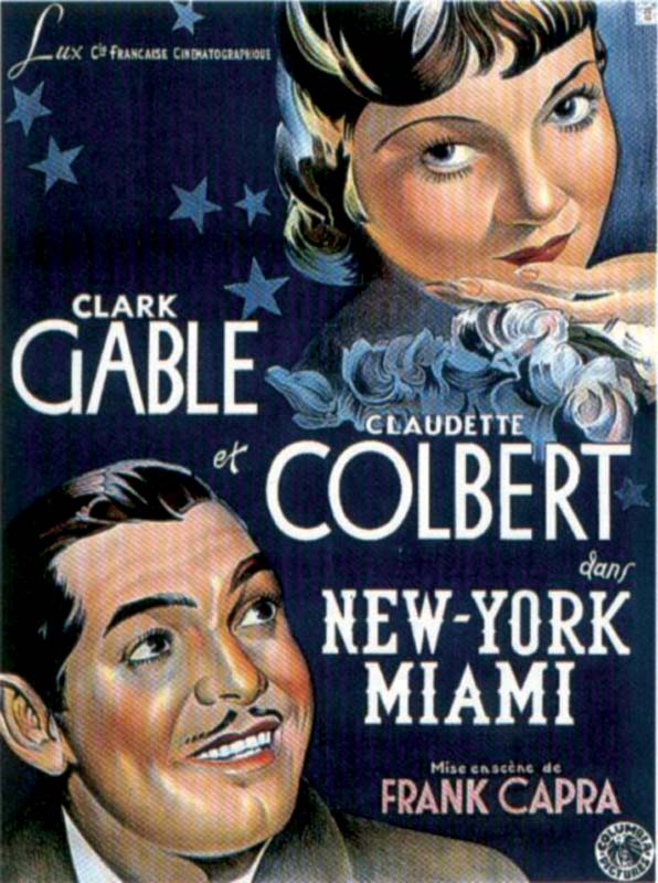 [1934] New York-MiamiComédie romantique - Frank CapraPremière comédie de ce thread. Le duo formé et les dialogues sont originales et apporte un grand charme au film. Et surtout j'ai adoré le personnage de Peter il incarne tout le charisme des années 30.C'est beau l'amour sah.