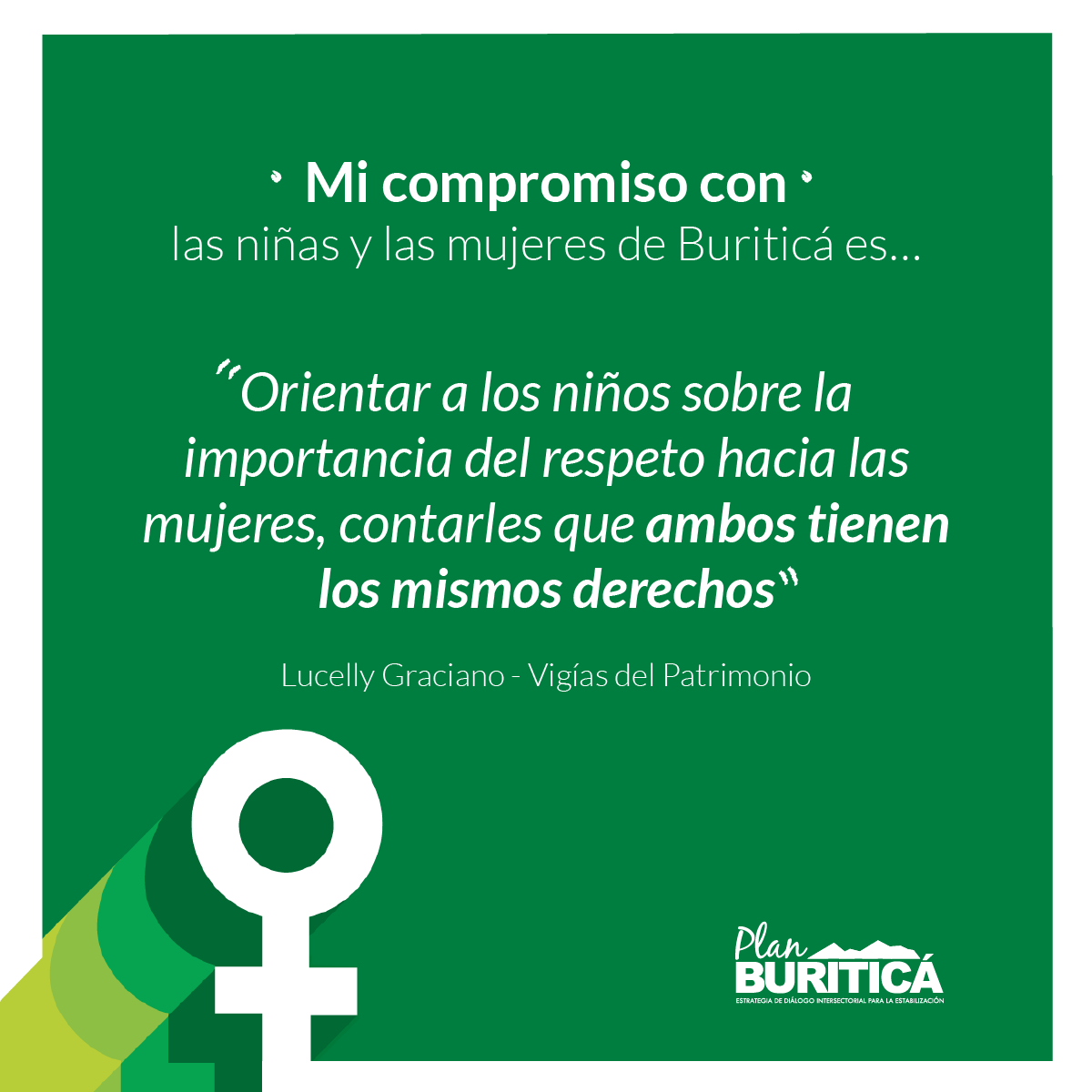 PlanBuritica's tweet photo. 🇨🇴👧🏼Lucelly Graciano se compromete con incluir a los niños en el aprendizaje sobre la importancia del respeto hacia las mujeres. #CompromisoConEllas #GeneraciónIgualdad https://t.co/5tJ5bG8s6E