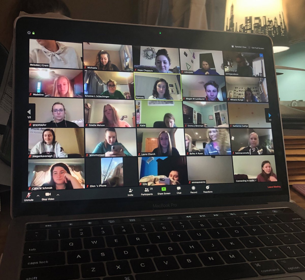 Last night Clovia met for the first time since all this chaos began. Was great to see all the girls’ smiling faces via Zoom! 
Stay home, wash your hands and be kind. We will make it through this together! ❤️🍀