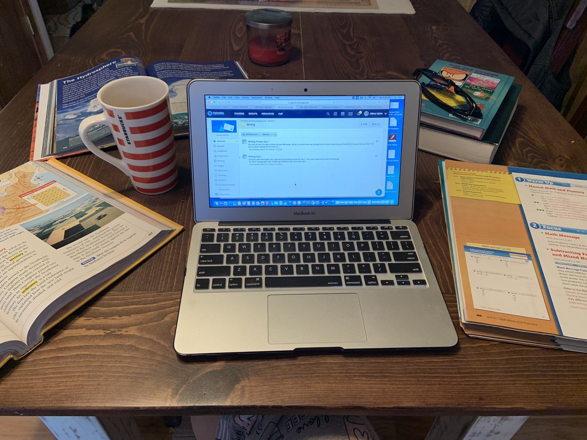 AbbeyUpton's tweet photo. Nothing is normal about my new classroom, but at least I still have my coffee❤️. #CRFamily #cre219 #missmykiddos https://t.co/6KhrATvPqP