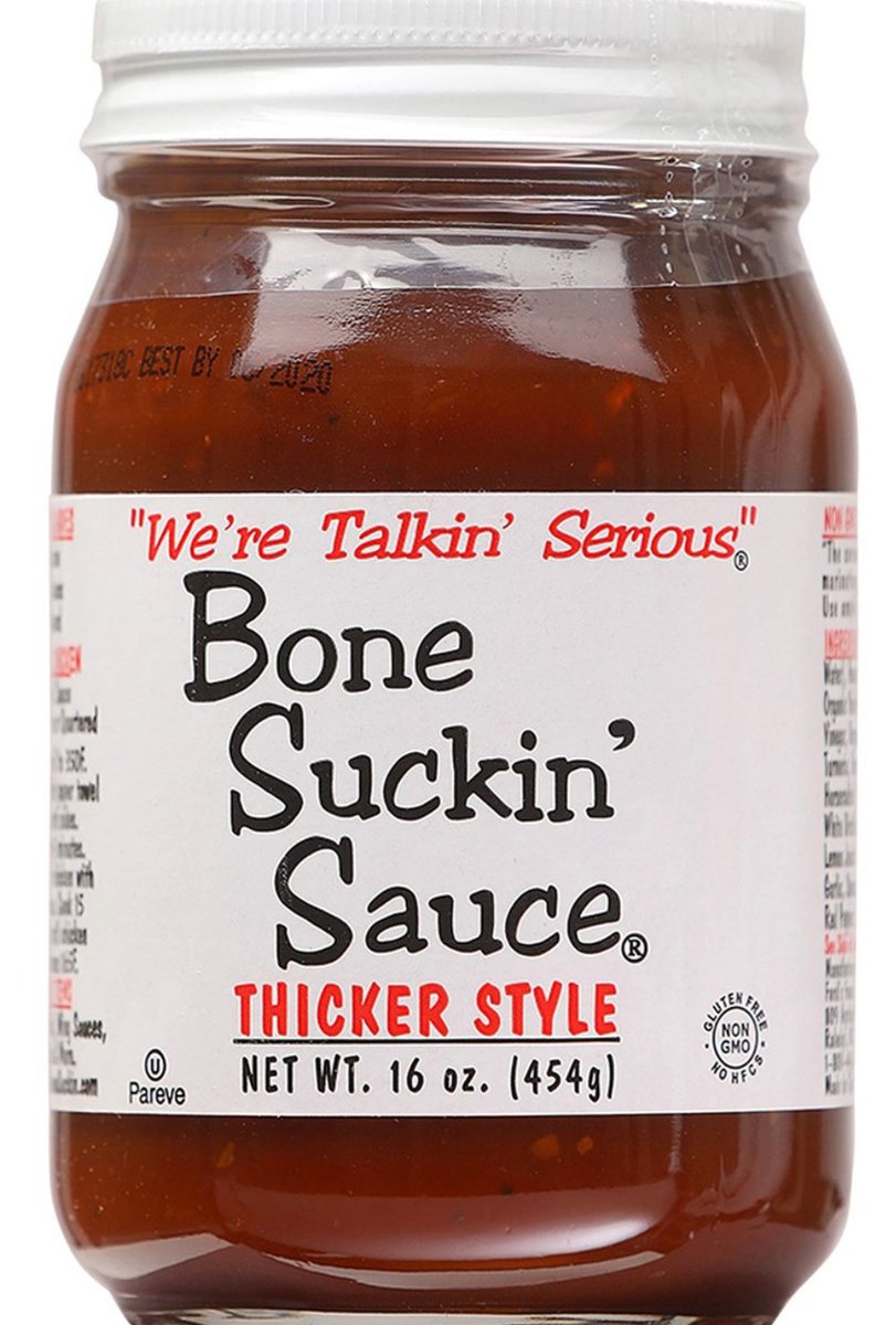 TheGFRD's tweet photo. The serious barbecue, grilling &amp; marinating sauce for land &amp; sea. Use Bone Suckin' Sauce amply for that Bone Suckin' Flavor!

Non GMO, Gluten Free, No High Fructose Corn Syrup, No MSG. For more info, find them on #TheGFRD >> 

https://t.co/gXvzOLlEQw

#glutenfree #sauce #BBQ https://t.co/82nznFhhDZ