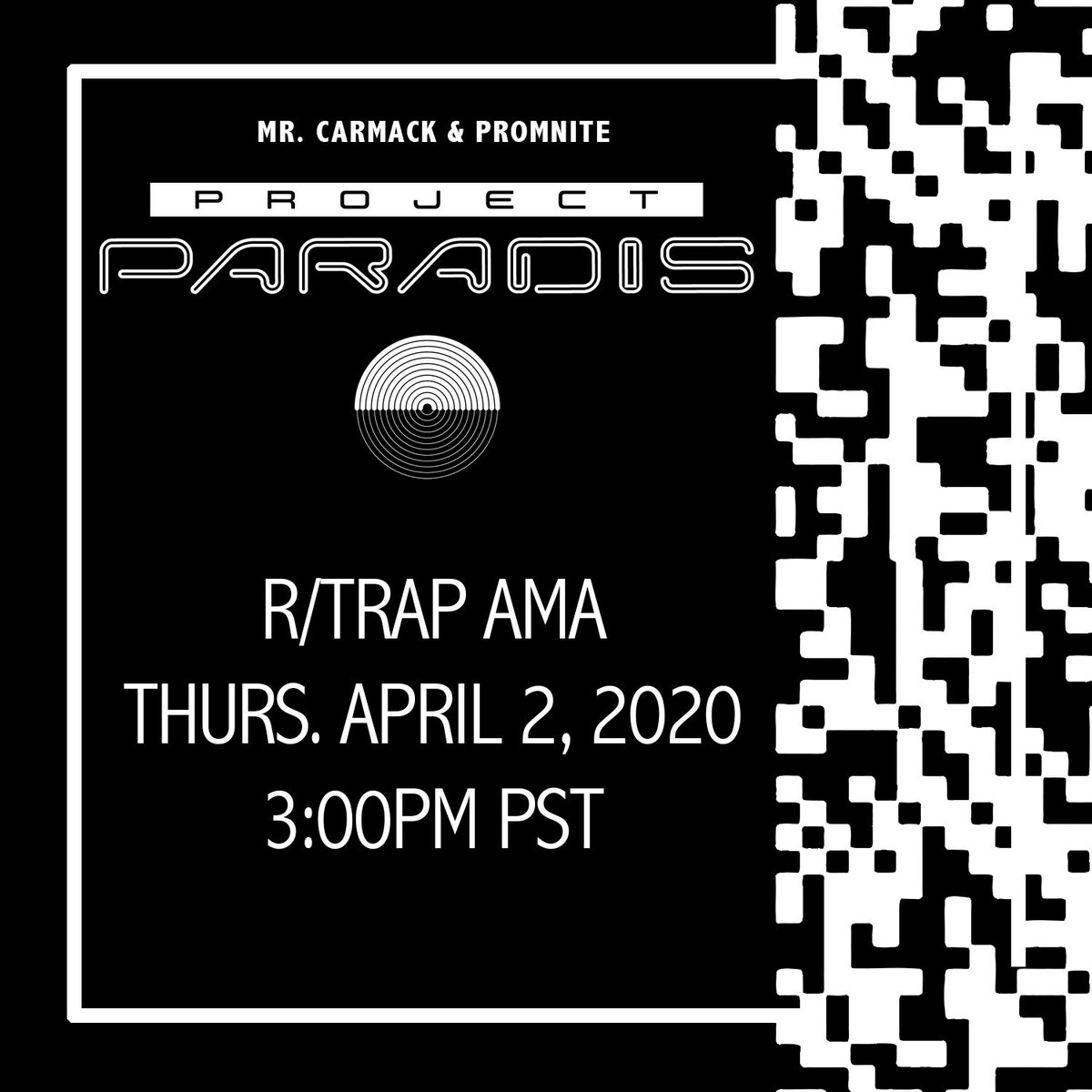 ProjectParadis's tweet photo. We’re doing a PROJECT PARADIS AMA on R/TRAP this Thursday, April 2 https://t.co/MwGG45fvOi