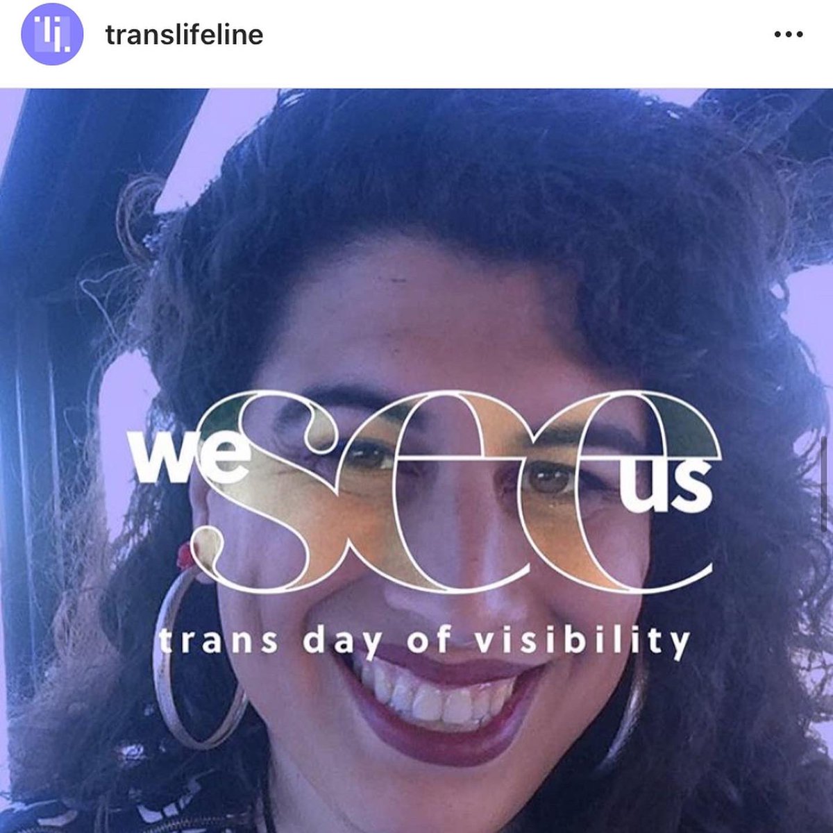 Aldiglo's tweet photo. Please check out @TransLifeline Insta for amazing stories of amazing people! https://t.co/CCahVPir24 #TDOV #translifeline #WeSeeUs #TransDayOfVisbility https://t.co/cXSFpFekbb