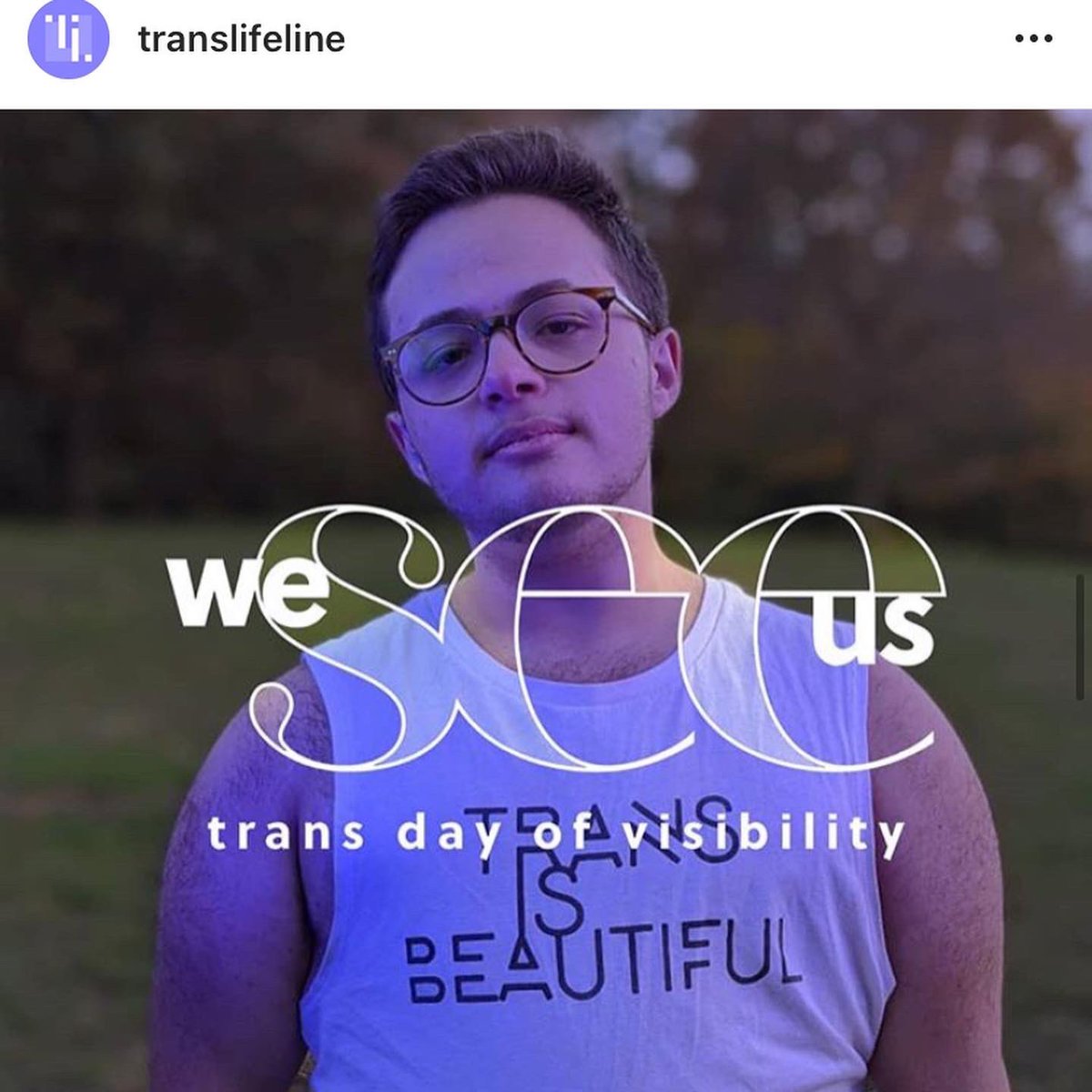 Aldiglo's tweet photo. Please check out @TransLifeline Insta for amazing stories of amazing people! https://t.co/CCahVPir24 #TDOV #translifeline #WeSeeUs #TransDayOfVisbility https://t.co/cXSFpFekbb