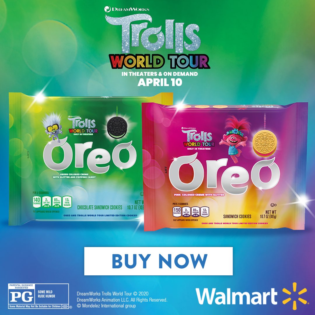 thisisourbliss's tweet photo. World Tour Ready with Limited Edition TROLLS WORLD TOUR ⁦@Oreo⁩ Cookies at ⁦@Walmart⁩ – while supplies last. See #TrollsWorldTour in theaters and on demand April 10. #ad https://t.co/65KEUEgvkp https://t.co/egET8yX17T
