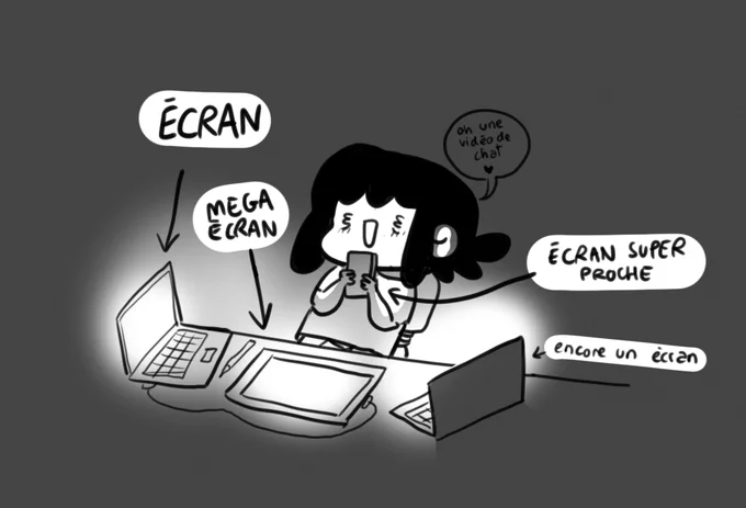 moi : rah je sais pas pourquoi j'arrive pas à dormir 
moi, jusqu'à 4h du mat : 