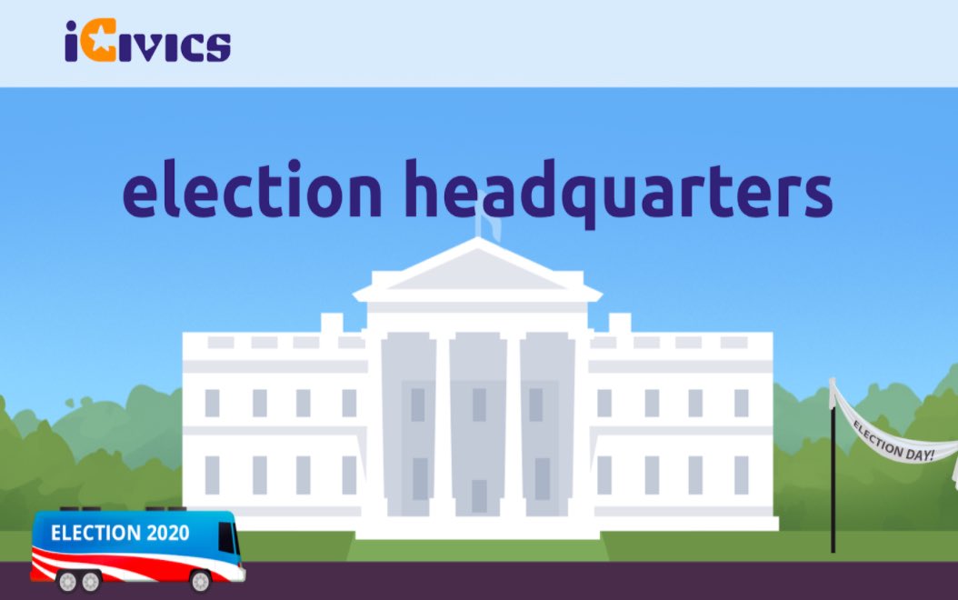 Don’t shy away... Now is the perfect time to have discussions about  #Election2020! Use our games and resources on our Election HQ as a starting point: ​ https://www.icivics.org/election  #homeschool  #quaranteaching  #homeschooling  #sschat