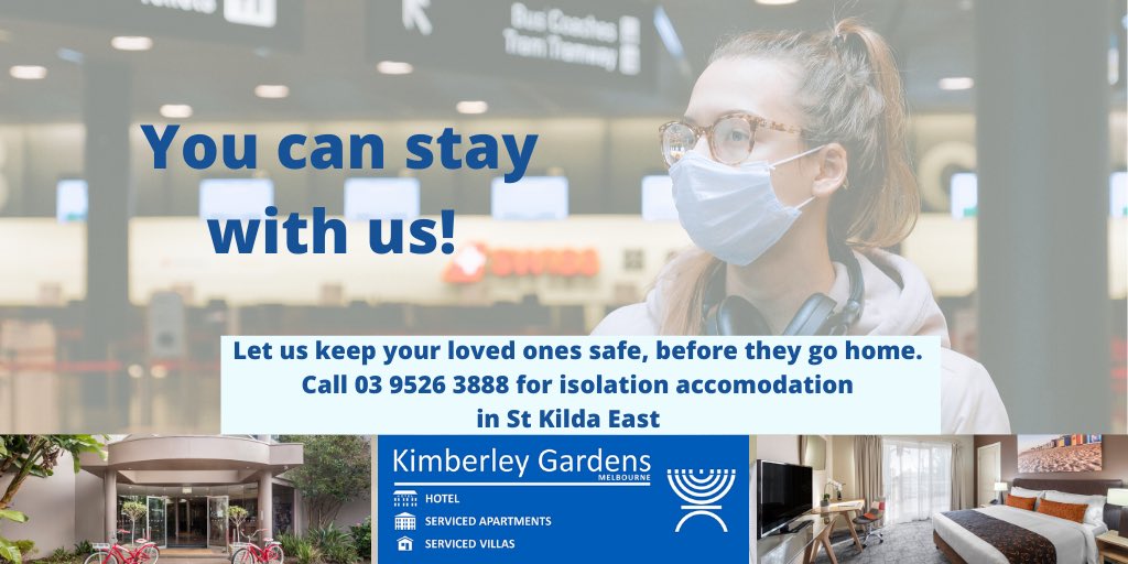 KimberleyGarde2's tweet photo. Safe, secure, govt regulation isolation &amp; quarantine accomodation in #StKildaEast. Let us  keep your loved ones safe and cared for before they come home to you. Single rooms &amp; Apartments available at lowest possible rates. #balaclava #vichotel #coronavirus #coronavirusaus https://t.co/i9PIvg9vp6