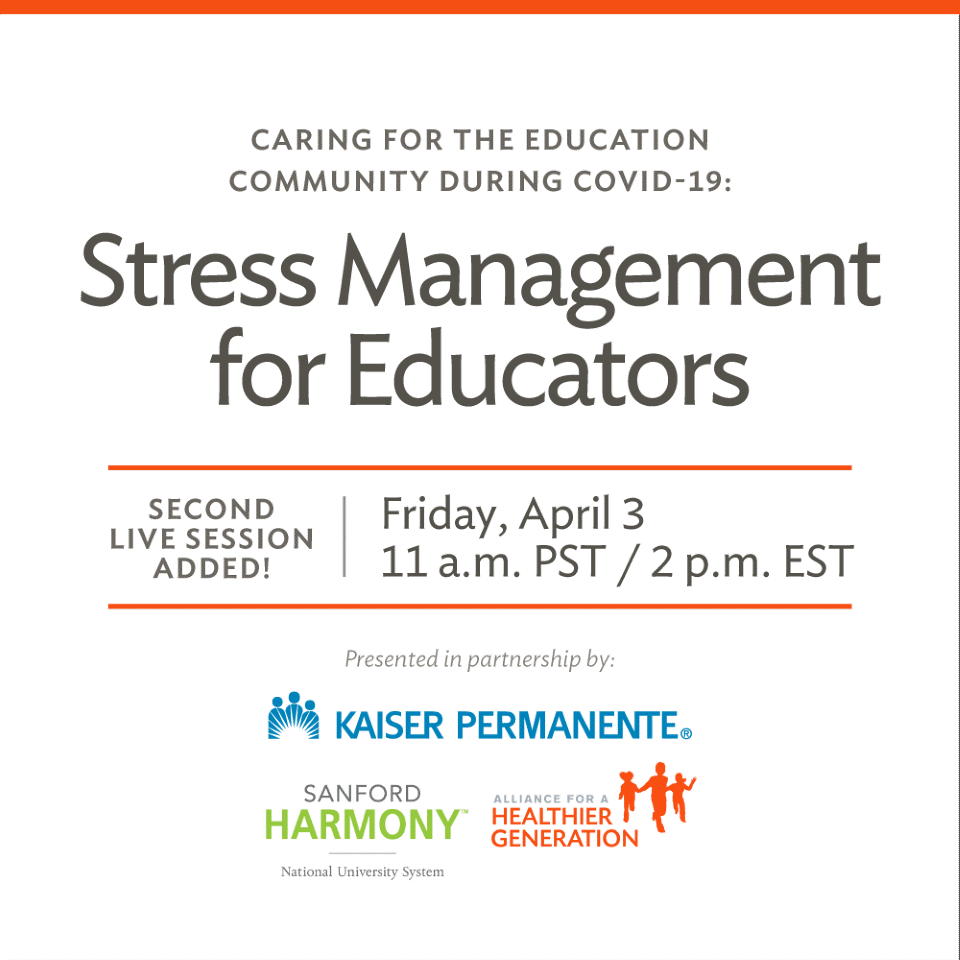 Just announced: to meet demand, we are hosting a SECOND session of our live webinar on Friday, April 3! Register for Session 2 here > bit.ly/2JsRjeP #RISEschools #SEHealth #COVID19 <a href="/thrivingschools/">thrivingschools</a> @SanfordHarmony <a href="/HealthierGen/">Alliance for a Healthier Generation</a>