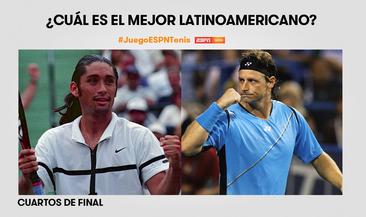 ESPNtenis's tweet photo. ¡Y qué duelo tenemos para comenzar la etapa de definiciones! ¿Los protagonistas? Marcelo Ríos y David Nalbandian. ¡Es hora de votar! 

Me gusta: Ríos 🇨🇱
RT: Nalbandian 🇦🇷

#JuegoESPNTenis https://t.co/dUMVvVzR36