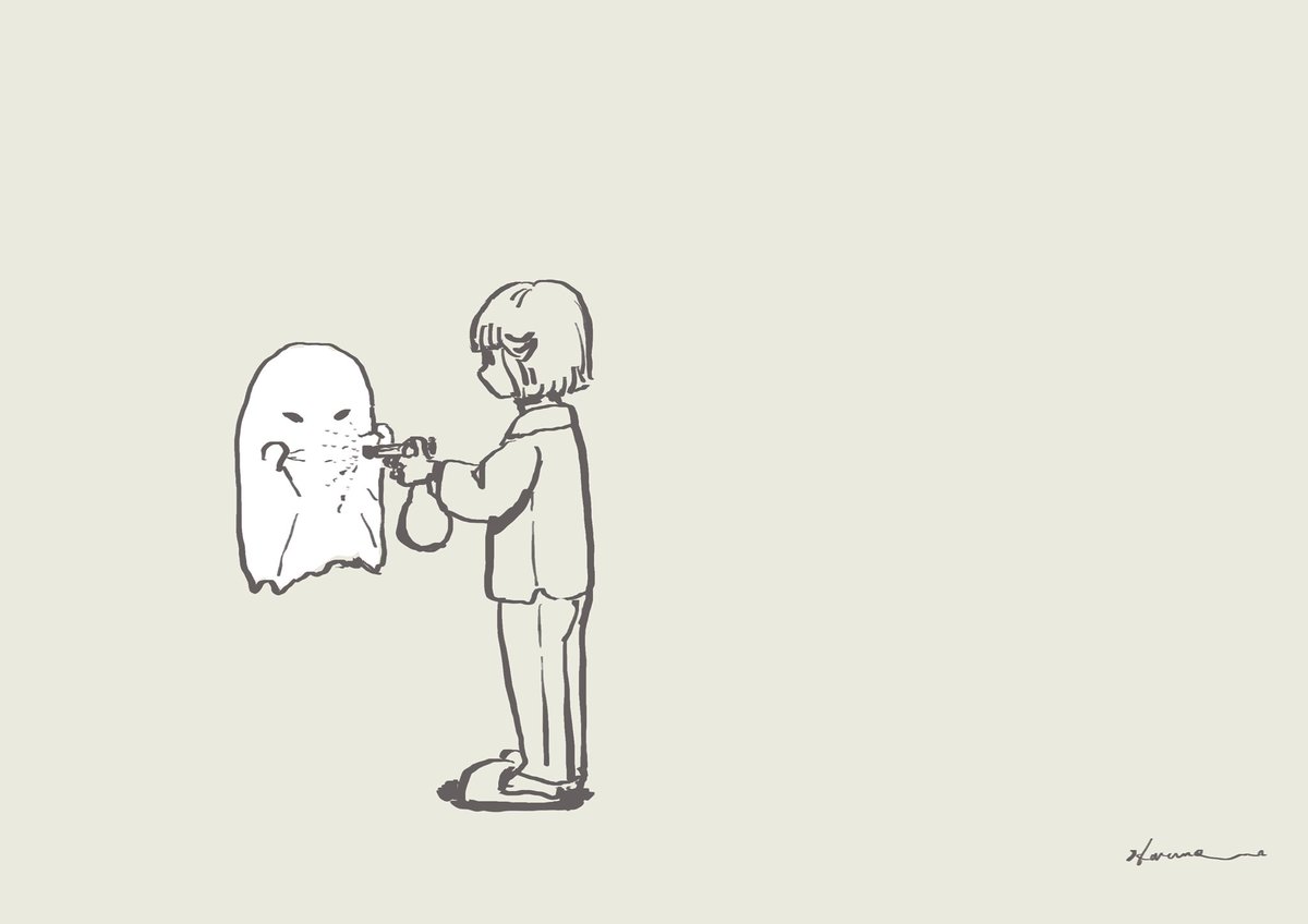 ねぐせをなおしてもらうおばけ 