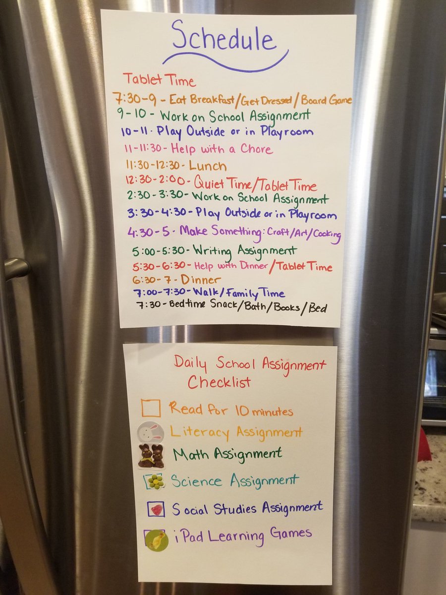 As a professional educator, I am striving to be a good example of juggling the new role of learning facilitator with parenting and working from home full time. Ideally, there would be less screen time and more interaction, but you do what you gotta do. It may fall apart next week