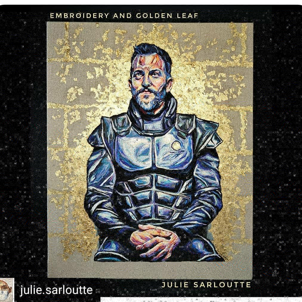 TLiebrechtFans's tweet photo. It's #TorbenTuesday! Perfrct timing that she finished it today. Check out this awesome embroidered artwork of #TorbenLiebrecht as #ColonelCarrera by #JulieSarloutte over on IG. It is just beautiful! https://t.co/Oy373tqhiw