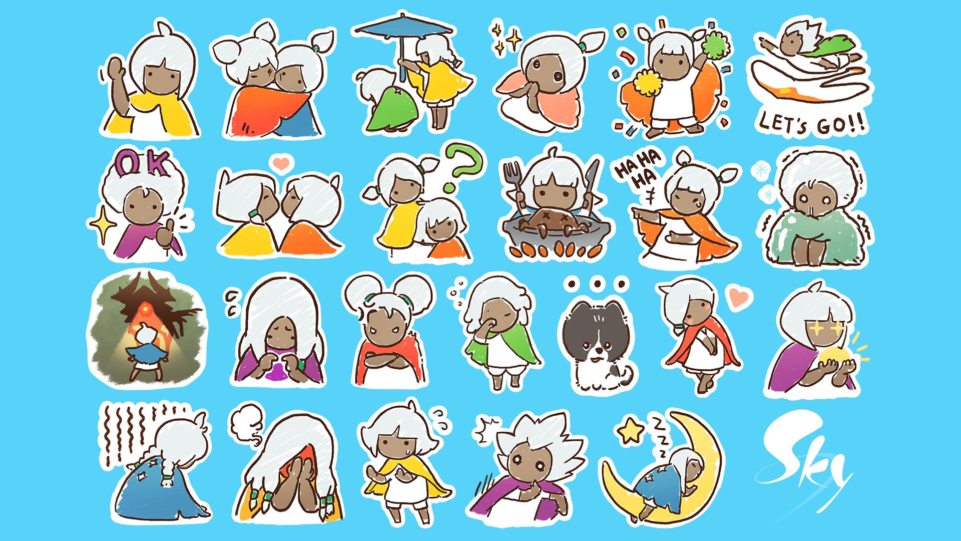 Sky Children Of The Light A Twitter Our Official Thatskygame Chat Stickers Are Now Available On Line Please Enjoy And Share With Your Friends And Family 24 Total Stickers Not Free