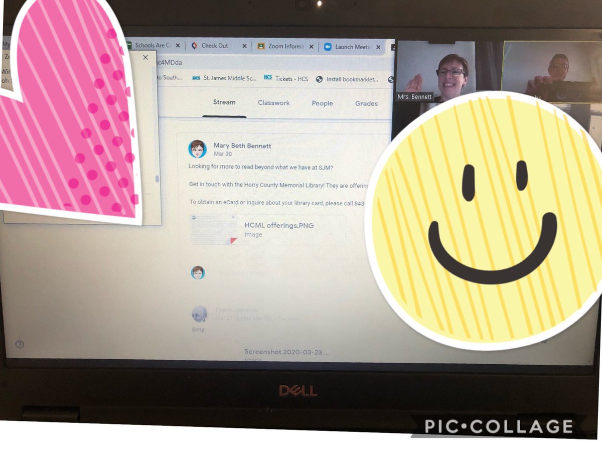 TeechoneDonna's tweet photo. Met with my 7th graders today. Had a special guest speaker, our SJMS media specialist Mrs. Bennett! She & I shared some of our fav. books. She showed us how to access ebooks & audio books from our library & HCML #TheStJamesWay #MakingItHappenSC #hcslead #hcsleadmiddle https://t.co/PgOqH0cXsS
