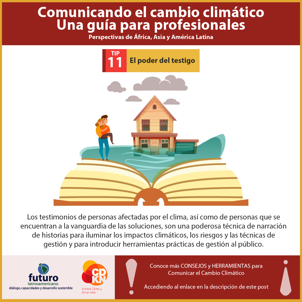 #GuíaCDKN | Comunicando el #cambioclimático

La guía de <a href="/CDKN_LA/">Alianza Clima y Desarrollo en América Latina</a> facilita una serie de TIPS para entender el cambio climático efectivamente. 

En este ocasión presentamos el TIP11

Conoce más en: bit.ly/2sXGyfT