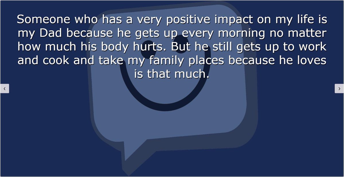 SilentStrength_'s tweet photo. Today's Topic: "Someone who has had a very positive impact on my life is__, b/c... "
This was submitted from a student at the Academy of St. Benedict (Chicago, IL).
Tomorrow's Topic: "If I could offer one statement to help everyone else during this challenging time, it would be.. https://t.co/wxmaHAtnXR