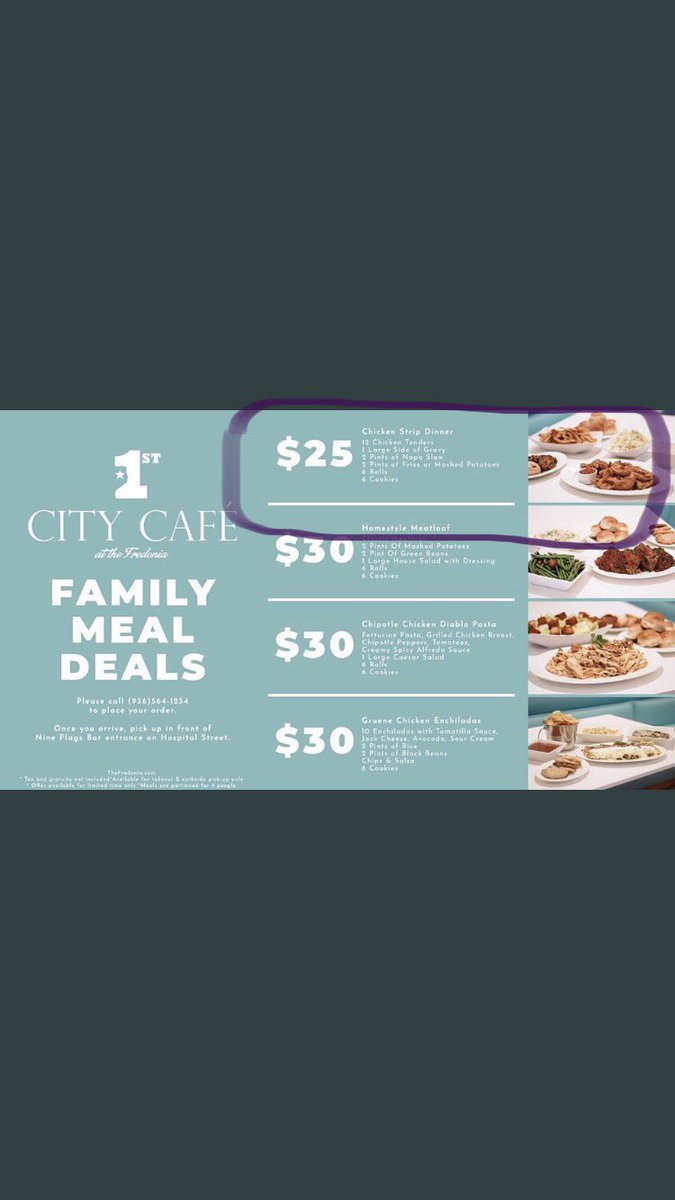 This meal at ⁦<a href="/FredoniaHotel/">The Fredonia Hotel</a>⁩ First City Cafe is AWESOME! Lots of food for the fam for only $25! Probably enough for 2 meals! #Curbside #Nac #SupportLocal