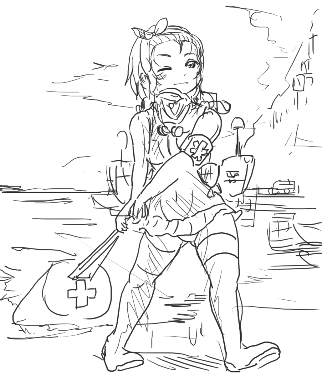 朝落書き
昨日のワンドロで描こうとして体力切れで諦めたラフ

イタリアもコロナショックで大変だから、救援物資をアマルフィに運んできたルイちゃん
みたいな。 