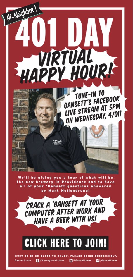 FriarsInDC's tweet photo. DC Friars - check it out! @Gansettbeer will be doing a livestream tomorrow afternoon which will include a tour of their new brewery. A fun distraction right now! https://t.co/JcxSBhdh7E