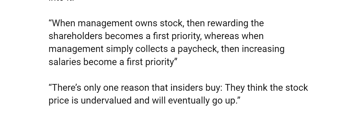 12. THE INSIDERS ARE BUYERS“There’s no better tip-off to the probable success of a stock than that people in the company are putting their own money into it.”more attached