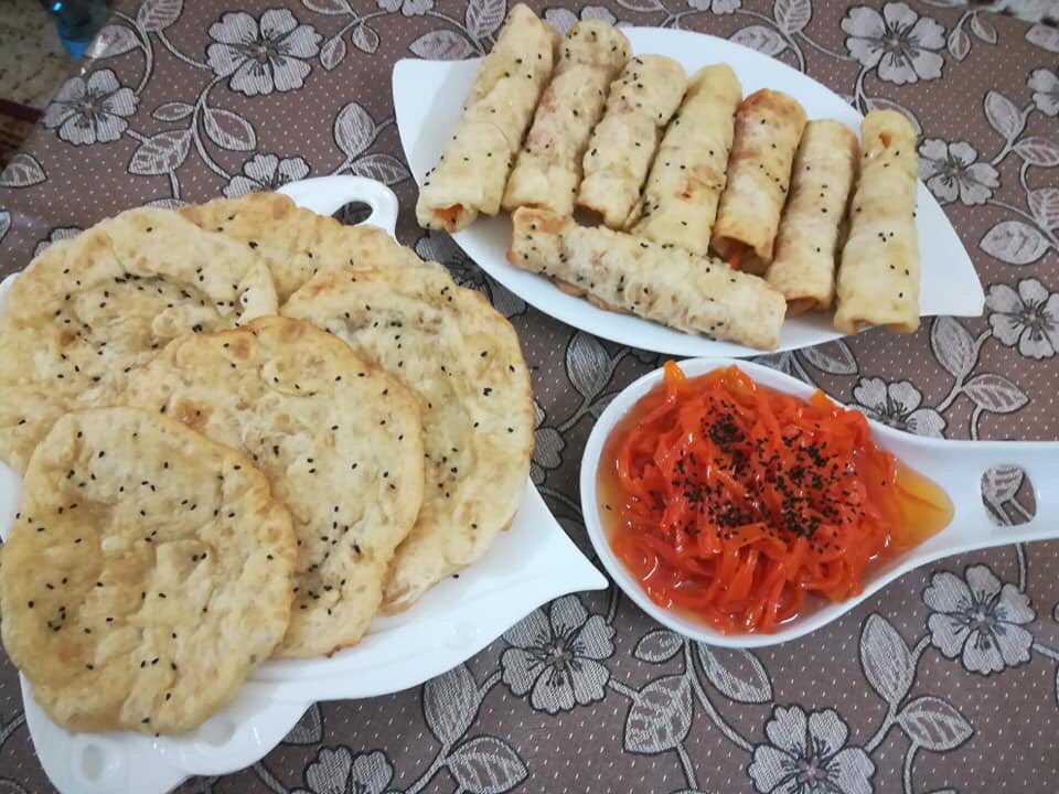 I’ll continue adding..Halawi zalabye حلاوة زلابية is Palestinian sweet food from Nablus. It’s fried sweet dough with sweetened pumpkins or carrots eaten like a sandwich